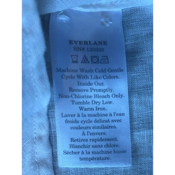 EVERLANE White 100% Linen Long Sleeve Button Up Shirt Top  Women's Size 0 - Picture 6 of 10